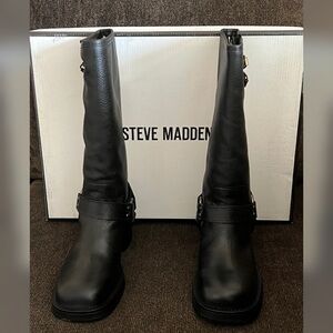 Steve Madden Women’s Astor Black Color Leather Boots Size-7.5